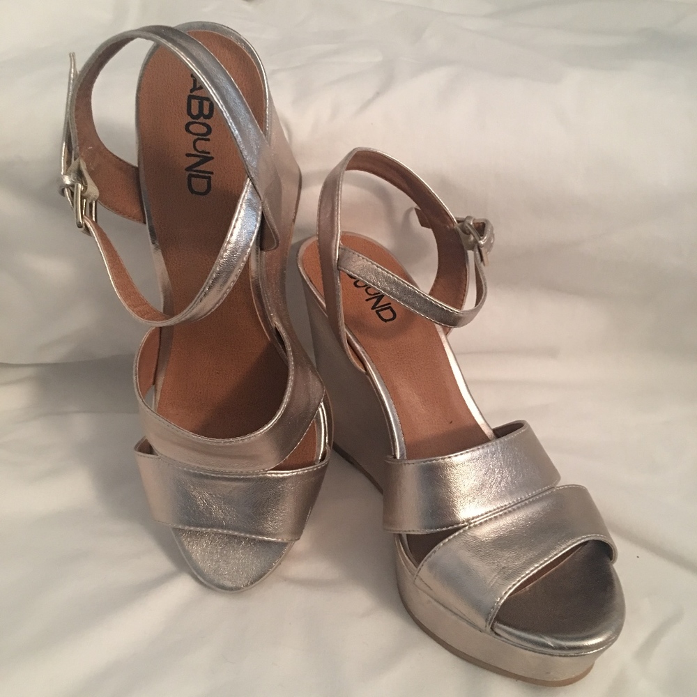 Rose Gold Wedge Sandals